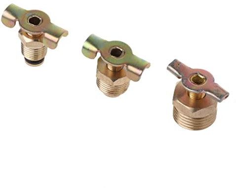 GUOJFEN NPT 1/43/8 1/2 ''Massivmessing Ablassventil Kompressor Lufttankanschluss Fittings Benzinhahn Wasserablassventil Ersatzteil