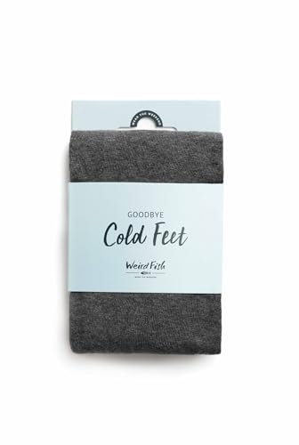 Weird Fish Una Plain Tights Charcoal Marl Size L