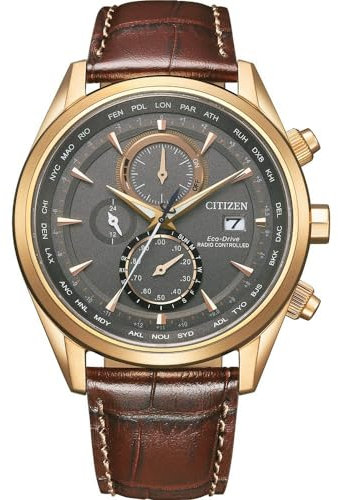Citizen Men Chronograph Eco-Drive Watch with Leather Strap AT8263-10H