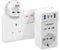 TOPREK Adattatore Presa Inglese con 4 USB(USB-C1 20W PD3.0), Adattatore Spina Inglese Italiana con 1 Schuko e 1 Prese ITA, Adattatore UK per Gran Bretagna, Qatar, Irlanda, Gambia ecc, 3250W/13A,Tipo G