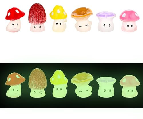 12 Stück Mini Harzpilze,Pilz Deko,Niedliche kleine Pilze Deko,Simuliertes Harz Miniatur Deko,Niedliche Kleine Pilz Cartoon,Bunt Pilz Miniatur Deko,für Miniatur-Landschaftsaquarien Partydekorationen