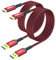 SUNGUY Câble USB C, [2 pièces 1,5m] Câble USB A vers C 10 Gbps Câble en nylon tressé de Compatible avec iPhone 16/15 Pro Max, Galaxy S24/S23 Ultra, Android Auto-Rouge