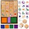 DPKOW Ramadan Eid Stempel für Kinder Basteln Geschenk, Hölzern Stempel mit Stempelkissen für DIY Karte Scrapbooking Beschäftigung, Spiel Aktivitäten Islamische Drucken Gadget