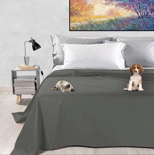 Byour3 – Tagesdecke SUPER wasserdichte Bettschutz Fleckenbeständig für Doppelbett Einzelbett Anti-Schimmel Anti-Tierhaar Katzen Hunde Haustiere Kinder Waschbare Decke (Stahl, Queen Size)