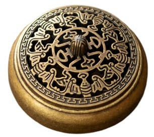 Waldineoase Brûleur parfumé traditionnel chinois en alliage de cuivre, fabriqué à la main, différents designs, brûle-parfum, cinq symboles porte-bonheur (bronze)