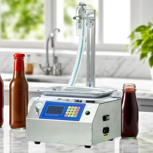 Giuggiolared Remplisseuse Automatique de Bouteilles de 10 g à 3 000 g/10 000 g, à Commande numérique, pour Lait, Eau, vin, Boissons, Sauce soja, vinaigre et Alcool. 3L