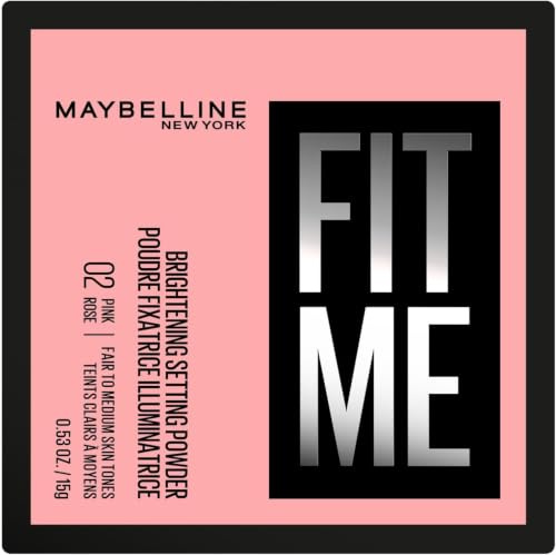 Maybelline New York Fit Me Poudre Libre Fixatrice Brightening Pink | Base minérale, Unifie le teint, Matifie 16h, Pigments éclatants flouteurs, 3 teintes universelles, Peaux normales à grasses
