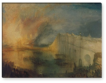 Wandkings Leinwandbilder von Joseph Mallord William Turner - Wähle ein Motiv & Größe: Der Brand des Parlamentsgebäudes - 40 x 30 cm