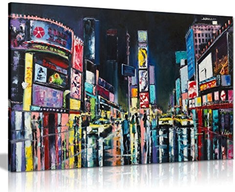 New York Oil Painting Times Square Canvas Wall Art Picture Print (30X20)