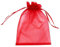 PLECUPE 100 Stück Organzasäckchen 7x9 cm, Organzabeutel Tunnelzug Hochzeit Säckchen, Schmuckbeutel Säckchen Geschenkbeutel für Geschenke Schmuckaufbewahrung Verpacken - Rot