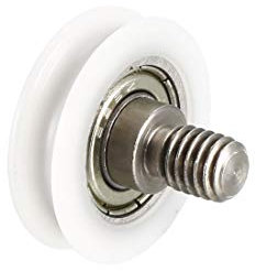 sourcing map Bearing Roller with Threaded Rod 22x6mm M6 U Groove for Sliding Door Track Guide, Nylon, White