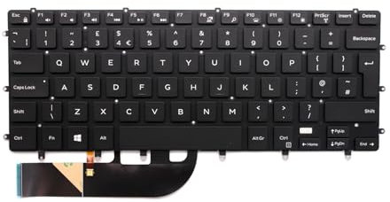 New Laptop Keyboard Replacement For DELL XPS 15 9550, 15 7568, 15 9570, 15 9560 UK Layout Backlit English Keyboard QWERTY with Frame Quick Dispatch