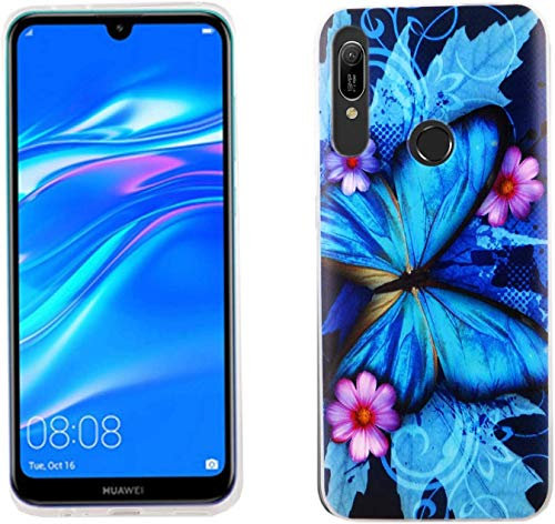 König Design Handyhülle kompatibel mit Huawei P Smart Z Silikon Case Hülle Sturzsichere Back-Cover Handyhülle - Schmetterling Blau