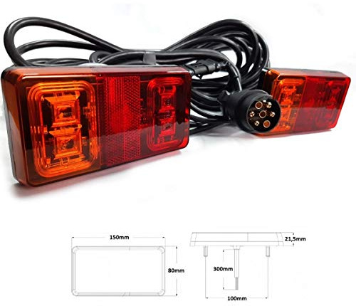 LED Rückleuchten Set 7 polig verkabelt 12V / 24V Anhänger Beleuchtung Rücklicht