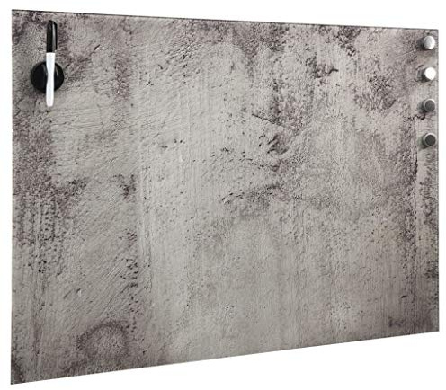 Tidyard Magnettafel Wandmontage Magnettafel Magnetpinnwand Memoboard zum Beschriften Glas 50 x 30 cm