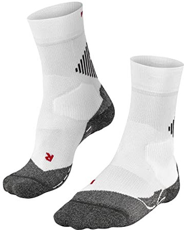 FALKE Unisex Socken 4 GRIP U So Funktionsmaterial für maximalen Speed 1 Paar, Weiß White-Mix 2029, 42-43