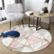 DRSFF Tapis Rond Géométrique pour Salon et Chambre à Coucher - Gris Rose - Diamètre 80cm à 200cm (Taille : Diamètre 120cm)