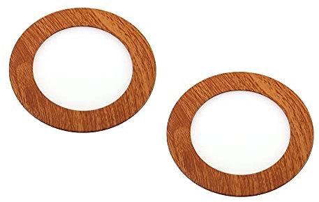 Jandei - Pack de 2 Foco Downlight Led -Acabado en Madera -6W 6000ºK -105 mm- 480 Lum - Redondo Empotrado Extraplano 1.3cm de Profundidad- Driver incluido
