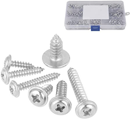 220 Pezzi Vite Autofilettante, M3 M4 M5 304 Acciaio Inox Viti a Testa Bombata Torx Autofilettanti Viti Set per Lamiera Metallo, Plastica e Vetroresina