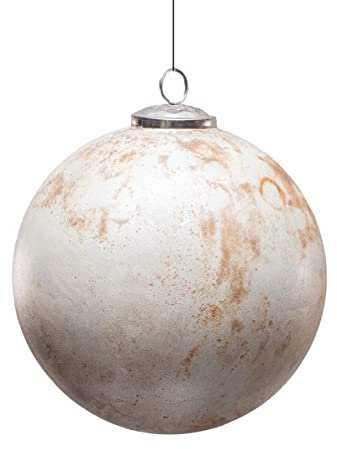 Antikas - Christbaumkugel in Runder Form,XXL |Glas, beige-braun | H17,0xB16,5cm