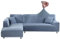 Jaotto Sofa Überwürfe Sofabezug Elastische Spandex Stretch Sofabezüge Couchbezug für L-Form Sofa Universal Waschbar Sofaüberwurf 2er Antirutsch(3 Sitzer+3 Sitzer,Grau Blau)