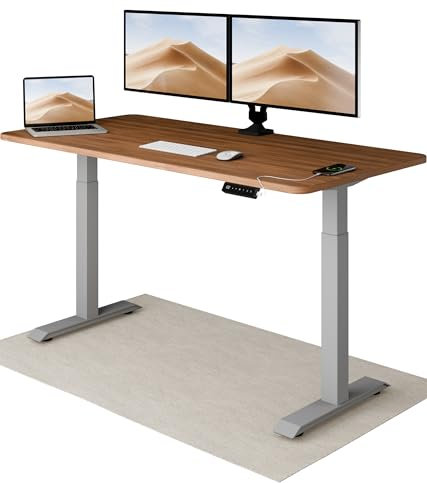 Desktronic Homeone Höhenverstellbarer Schreibtisch 160 × 80 cm – Elektrischer Schreibtisch Mit Zwei Elektrischen Motoren, Touchscreen-Steuerung Und Integrierten USB-a- Und USB-c-ladeanschlüssen