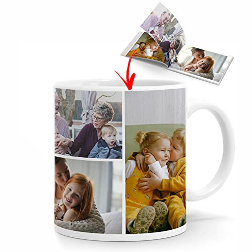 Wraplab Tasse Personnalisable, Mug Personnalisé, Cadeau Personnalisé, Cadeau Homme et Femme Original | Collage d'images, 1 à 10 Photos (3 photos)