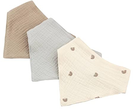 Aloonii Organic Cotton Muslin Dribble Bandana Style Bibs (3 pack)