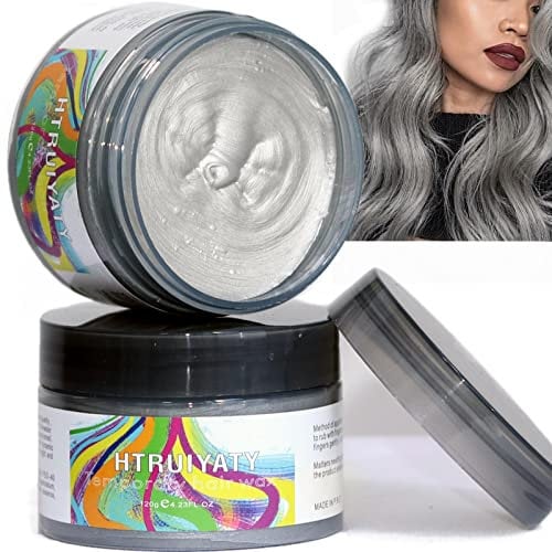 2pcs Grau Haarfarbe Wachs Temporäre Farbe auswaschbar Haarfarbe Ton Für Halloween Cosplay Haar Modellierwachs Natürliche Haarfärbemittel Wachs