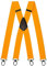 Olata Breite und Robuste X-förmige Hosenträger mit Karabinerhaken – 4 cm breit, Verstellbar, Unisex, Ideal für Arbeit und Alltag. Gelb (Schwarz Clips)