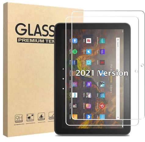KLWAINM [2 Pack] Tempered Glass Screen Protector Compatible With 10 2021 (Not fit 2023 Version) Tablet with 2.5D 9H HD Anti Scratch Transparent Clear Bubble Free Protective Film