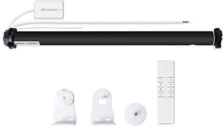 zemismart Matter WLAN-Rollo-Rollladenmotor für 38mm-Rohre,Arbeit Home Alexa App Steuerung,Matter Rohrrollladenmotor,Siri,Echo Voice,Homekit(Motor+1-Wege-Fernbedienung)