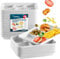 Plateaux Alimentaires à 5 Compartiments (100 Pack) 21,6 x 31,5 cm - Service Fête - Canne à Sucre Résistants - Plateaux Biodégradables - Assiettes Jetables Blanches - Vaisselle Compostable