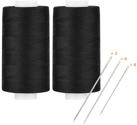 Simthread Nähgarn Quiltgarn Erschwingliches Allzweckgarn 2 Schwarz - 400 Yards/Spule, Polyester 100%