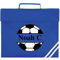 Personalised Book Bag School Kids Children's Boys Girls Junior Toddlers Music Any Name Football Design (Royal Blue)