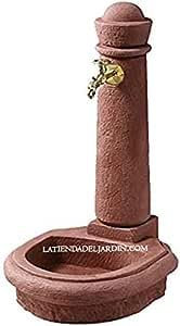 Gartenbrunnen Nachahmung Naturstein rötlich Höhe 1 Meter Breite 54 cm Tiefe 58 cm
