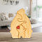 LOHAME 1-3 Nom Oursons Casse-tête Familial Casse-tête en Bois Oursons Cœur Cadeaux Famille Maison Ornements pour déménagement Cadeaux Maman Papa Fête
