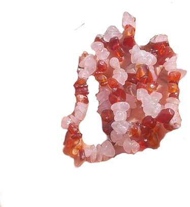 LKBEADS Natural Rose Quartz & Carnelian 4-6mm uncut faceted 7inch Semi-Precious Gemstones Beaded Bracelets for Men Women Healing Crystal Stretch Beaded Bracelet Unisex