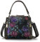 LETEULO Damen Umhängetasche Handtasche Leder tolle Geldbörse (Schwarz - S)