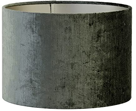 Lampenschirm Zylinder in Velours Anthrazit Grau für Tischleuchte Standlampe 30-30-21