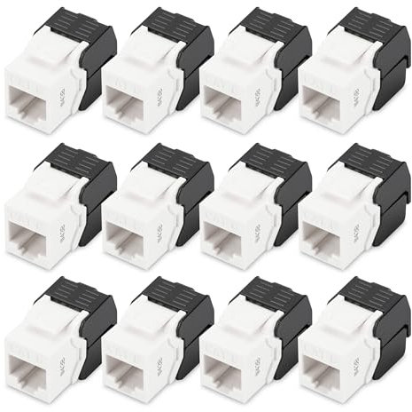 DIGITUS DN-93603 - Módulo Keystone Cat 6-12 Piezas - Conector de Red RJ45 Cat6 no apantallado - 250 MHz - 1GBase-T - 1 Gbit/s - AWG 26 a AWG 22 - Instalación sin Herramientas