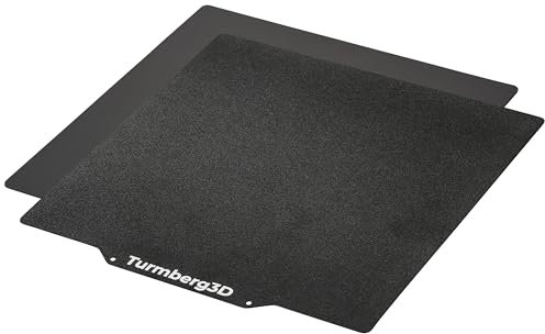 Turmberg3D - Raue schwarze PEI Druckbettoberfläche - Federstahlblech inkl Magnetbase für 3D Drucker (Variante A -220x220mm)