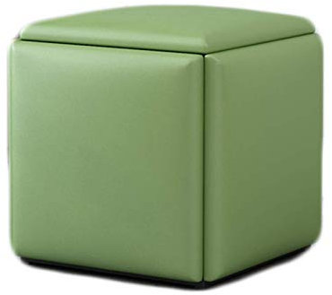 Multifunktionales quadratisches Leder-Sofa mit Ablagefuß und gepolstertem Sitz, für platzsparendes Wohnzimmer, Grün