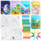 Kinder Malbuch Set - 10 Mini Malbücher und 10 Stapelbare Wachsmalstifte, DIY Kunst Büchlein für Kinder Ab 3-6 Jahren, Mitgebsel für Kindergeburtstag, Hochzeiten, Gastgeschenke