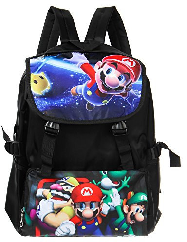 MAJEQZGY Anime Rucksack mit Cartoon Motiv 18,8 LSchulranzen Leichter Laptop Mario Rucksack für Teenager (A), Einheitsgröße