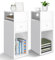 VOUNOT® Nachttisch 2er Set, Schmal, Beistelltisch mit 2 offenem Fach & 1 Schublade, Modern Nachtschrank, Nachtkästchen für Schlafzimmer, Wohnzimmer, 25x30x66cm Weiß