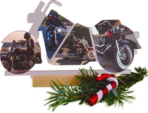 Motorrad Geschenk personalisiert - Foto Geschenk Holzbild - Motorrad Geschenke, Chopper, Motorrad Geburtstagsgeschenk, Motorrad Geschenke zum Geburtstag, Fotomosaik