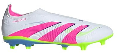 adidas Unisex Bota de fútbol Predator League Laceless césped Natural seco/multisuperficie, Cloud White/Lucid Pink/Lucid Lemon, 46