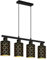 Pendelleuchte Esstisch Schwarz Hängelampe 4 Flammig, Höhenverstellbar Hängende Deckenlampe Metall mit Gothic Lampenshirm E27 Lampenfassung,Vintage Esszimmerlampe Pendellampe für Schlafzimmer,Küche,Bar