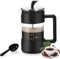 Weskjer Cafetiere 8 Cup with Stainless Steel Filter,Heat Resistant Borosilicate Glass French Press Coffee Maker with Spoon,Coffee Percolator for Filter Coffee Loose Tea And Milk Froth,34 Oz/1000 Ml